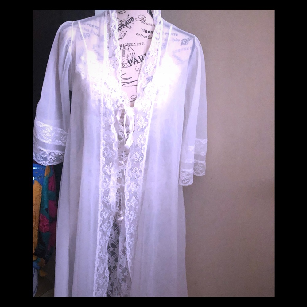 Vintage white lace robe